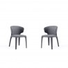 Manhattan Comfort Conrad Modern Woven Tweed Dining Chair in Grey (Set of 2)