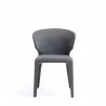 Manhattan Comfort Conrad Modern Woven Tweed Dining Chair in Grey Front - Manhattan Comfort Conrad Modern Woven Tweed Dining Chair in Grey Front
