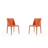 Manhattan Comfort Paris Coral Saddle Leather Dining Chair (Set of 2)