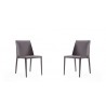 Manhattan Comfort Paris Grey Saddle Leather Dining Chair (Set of 2)