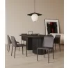 Manhattan Comfort Paris Grey Saddle Leather Dining Chair - Manhattan Comfort Paris Grey Saddle Leather Dining Chair