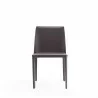 Manhattan Comfort Paris Grey Saddle Leather Dining Chair Front - Manhattan Comfort Paris Grey Saddle Leather Dining Chair Front