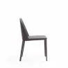 Manhattan Comfort Paris Grey Saddle Leather Dining Chair  Side - Manhattan Comfort Paris Grey Saddle Leather Dining Chair  Side