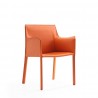 Manhattan Comfort Paris Coral Saddle Leather Armchair Front Angle