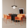 Manhattan Comfort Paris Saddle Coral Leather Armchair