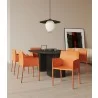 Manhattan Comfort Paris Saddle Coral Leather Armchair - Manhattan Comfort Paris Saddle Coral Leather Armchair