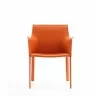 Manhattan Comfort Paris Coral Saddle Leather Armchair Front - Manhattan Comfort Paris Coral Saddle Leather Armchair Front
