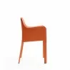Manhattan Comfort Paris Coral Saddle Leather Armchair Side - Manhattan Comfort Paris Coral Saddle Leather Armchair Side