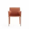 Manhattan Comfort Paris Clay Saddle Leather Armchair Front - Manhattan Comfort Paris Clay Saddle Leather Armchair Front