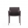 Manhattan Comfort Paris Grey Saddle Leather Armchair Front