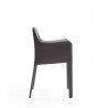 Manhattan Comfort Paris Grey Saddle Leather Armchair Side