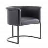 Manhattan Comfort Bali Black Faux Leather Dining Chair Front Angle