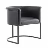 Manhattan Comfort Bali Black Faux Leather Dining Chair Front Angle - Manhattan Comfort Bali Black Faux Leather Dining Chair Front Angle