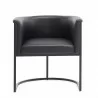 Manhattan Comfort Bali Black Faux Leather Dining Chair Front - Manhattan Comfort Bali Black Faux Leather Dining Chair Front