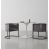 Manhattan Comfort Bali Pebble and Black Faux Leather Dining Chair