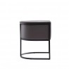 Manhattan Comfort Bali Pebble and Black Faux Leather Dining Chair Side