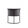 Manhattan Comfort Bali Pebble and Black Faux Leather Dining Chair Back