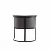 Manhattan Comfort Bali Pebble and Black Faux Leather Dining Chair Back - Manhattan Comfort Bali Pebble and Black Faux Leather Dining Chair Back
