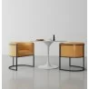 Manhattan Comfort Bali Saddle and Black Faux Leather Dining Chair - Manhattan Comfort Bali Saddle and Black Faux Leather Dining Chair