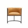 Manhattan Comfort Bali Saddle and Black Faux Leather Dining Chair Front