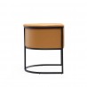 Manhattan Comfort Bali Saddle and Black Faux Leather Dining Chair Side