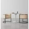 Manhattan Comfort Bali Tan and Black Faux Leather Dining Chair - Manhattan Comfort Bali Tan and Black Faux Leather Dining Chair