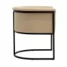 Manhattan Comfort Bali Tan and Black Faux Leather Dining Chair Side - Manhattan Comfort Bali Tan and Black Faux Leather Dining Chair Side