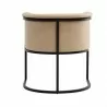 Manhattan Comfort Bali Tan and Black Faux Leather Dining Chair Back - Manhattan Comfort Bali Tan and Black Faux Leather Dining Chair Back