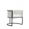 Manhattan Comfort Bali White and Black Faux Leather Dining Chair Front Angle