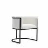 Manhattan Comfort Bali White and Black Faux Leather Dining Chair Front Angle - Manhattan Comfort Bali White and Black Faux Leather Dining Chair Front Angle