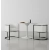 Manhattan Comfort Bali White and Black Faux Leather Dining Chair - Manhattan Comfort Bali White and Black Faux Leather Dining Chair