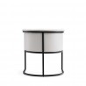 Manhattan Comfort Bali White and Black Faux Leather Dining Chair Back
