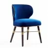 Manhattan Comfort Strine Velvet Dining Chair Blue - Manhattan Comfort Strine Velvet Dining Chair Blue