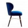 Manhattan Comfort Strine Velvet Dining Chair Blue Side