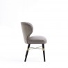 Manhattan Comfort Modern Strine Dining Chair Upholstered in Velvet and Leatherette with Solid Wood Legs in Dark Taupe Side