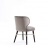 Manhattan Comfort Modern Strine Dining Chair Upholstered in Velvet and Leatherette with Solid Wood Legs in Dark Taupe Back Angle