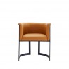 Manhattan Comfort Corso Leatherette Dining Chair with Metal Frame in Tan Front