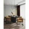 Manhattan Comfort Corso Leatherette Dining Chair with Metal Frame in Tan - Manhattan Comfort Corso Leatherette Dining Chair with Metal Frame in Tan