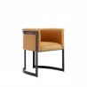 Manhattan Comfort Corso Leatherette Dining Chair with Metal Frame in Tan - Manhattan Comfort Corso Leatherette Dining Chair with Metal Frame in Tan