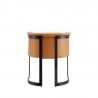 Manhattan Comfort Corso Leatherette Dining Chair with Metal Frame in Tan Back