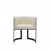Manhattan Comfort Corso Leatherette Dining Chair with Metal Frame in Cream Front
