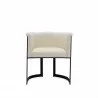 Manhattan Comfort Corso Leatherette Dining Chair with Metal Frame in Cream Front - Manhattan Comfort Corso Leatherette Dining Chair with Metal Frame in Cream Front