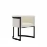 Manhattan Comfort Corso Leatherette Dining Chair with Metal Frame in Cream - Manhattan Comfort Corso Leatherette Dining Chair with Metal Frame in Cream