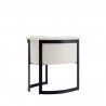 Manhattan Comfort Corso Leatherette Dining Chair with Metal Frame in Cream Side