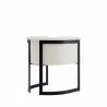 Manhattan Comfort Corso Leatherette Dining Chair with Metal Frame in Cream Side - Manhattan Comfort Corso Leatherette Dining Chair with Metal Frame in Cream Side