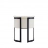Manhattan Comfort Corso Leatherette Dining Chair with Metal Frame in Cream Back