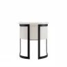 Manhattan Comfort Corso Leatherette Dining Chair with Metal Frame in Cream Back - Manhattan Comfort Corso Leatherette Dining Chair with Metal Frame in Cream Back