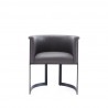 Manhattan Comfort Corso Leatherette Dining Chair with Metal Frame in Grey Front