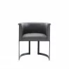 Manhattan Comfort Corso Leatherette Dining Chair with Metal Frame in Grey Front - Manhattan Comfort Corso Leatherette Dining Chair with Metal Frame in Grey Front