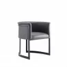 Manhattan Comfort Corso Leatherette Dining Chair with Metal Frame in Grey - Manhattan Comfort Corso Leatherette Dining Chair with Metal Frame in Grey